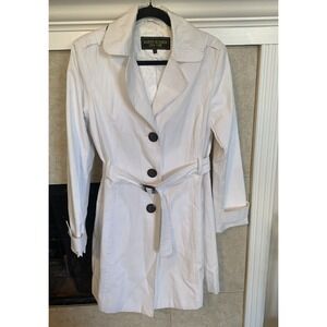 Marvin Richards New York-coat with belt women's Size M White Cotton